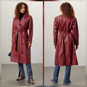 ASHLEY PARK Long Faux Leather Jacket